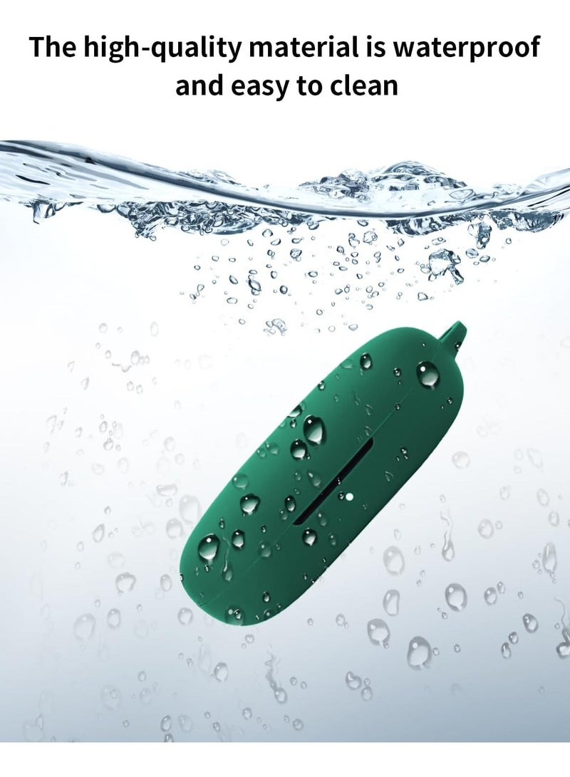 Compatible with Honor Choice Open-Ear True Wireless Headphones,Premium Silicone Shockproof Protection Skin Touch Charging Port Accessible, Front LED Visible with Cleaning pen-Green - Image 4