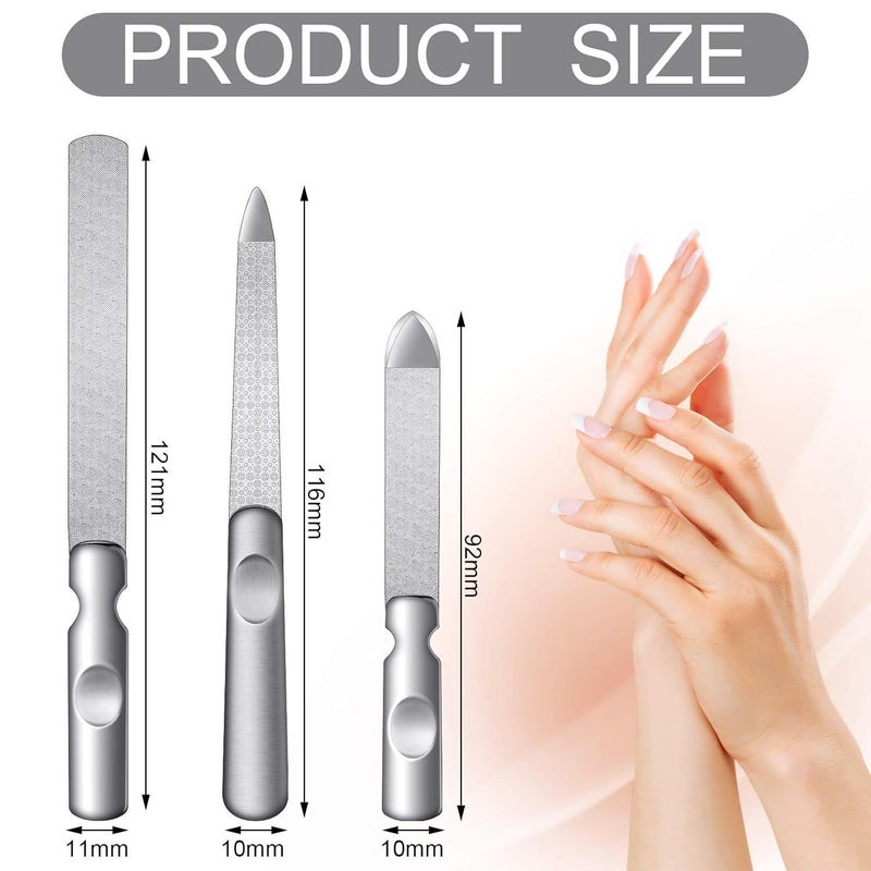 Stainless Steel Nail File with PU Leather Case, Double-Sided Etch - Image 2