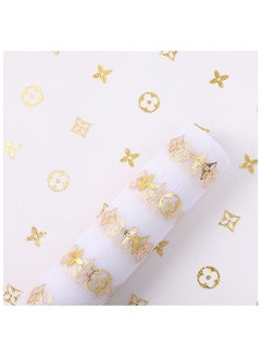 ZCM-HAPPY 1 Roll Gift and Bouquet Wrapping Paper Four Leaf Clover Printed Gauze  50x450cm 