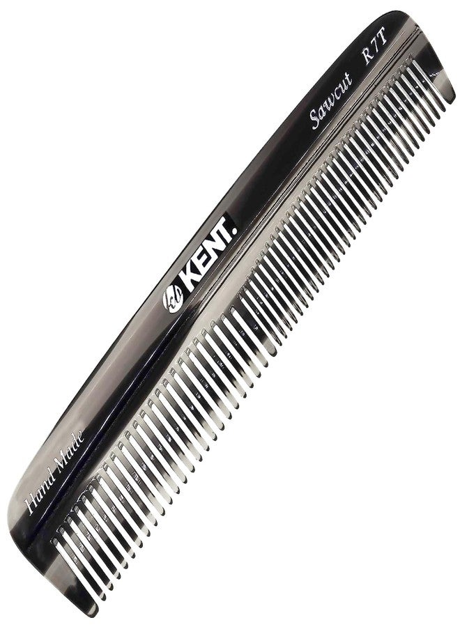 Kent R7T Black Graphite Fine Tooth and Wide Tooth Hair Comb - Handmade Pocket Comb for Men, Best Beard and Mustache Comb for Everyday Grooming, Sawcut made in England - Image 1