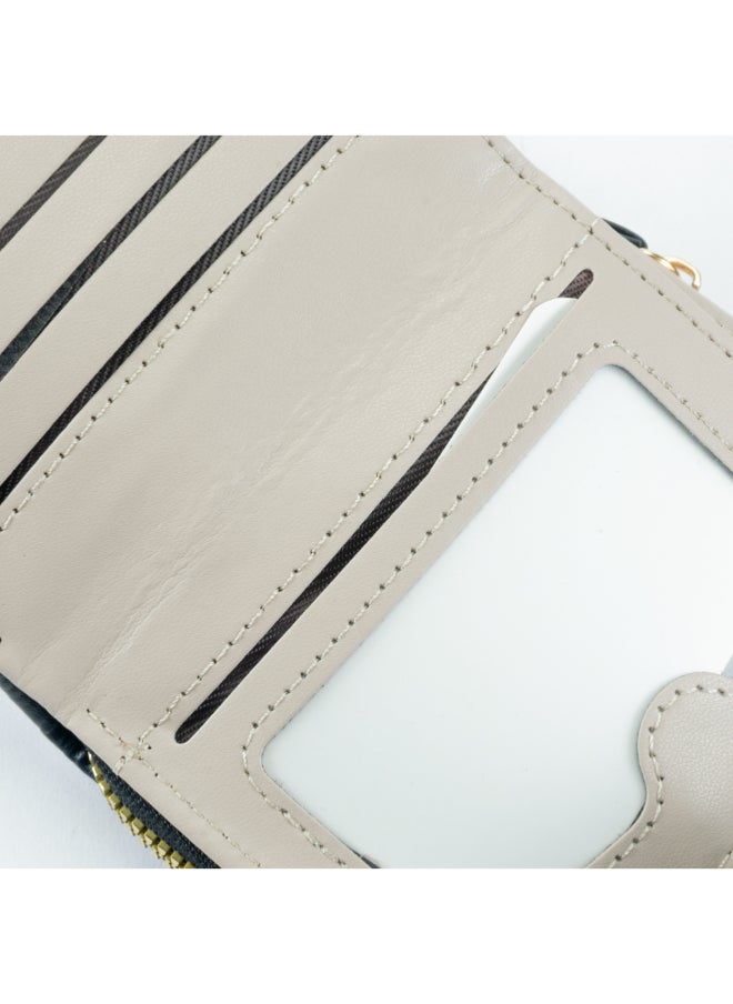 Generic Flowery Leather Flip Wallet & Card Holder with Multiple  Pockets and Zipped Pocket Brown  - Image 4