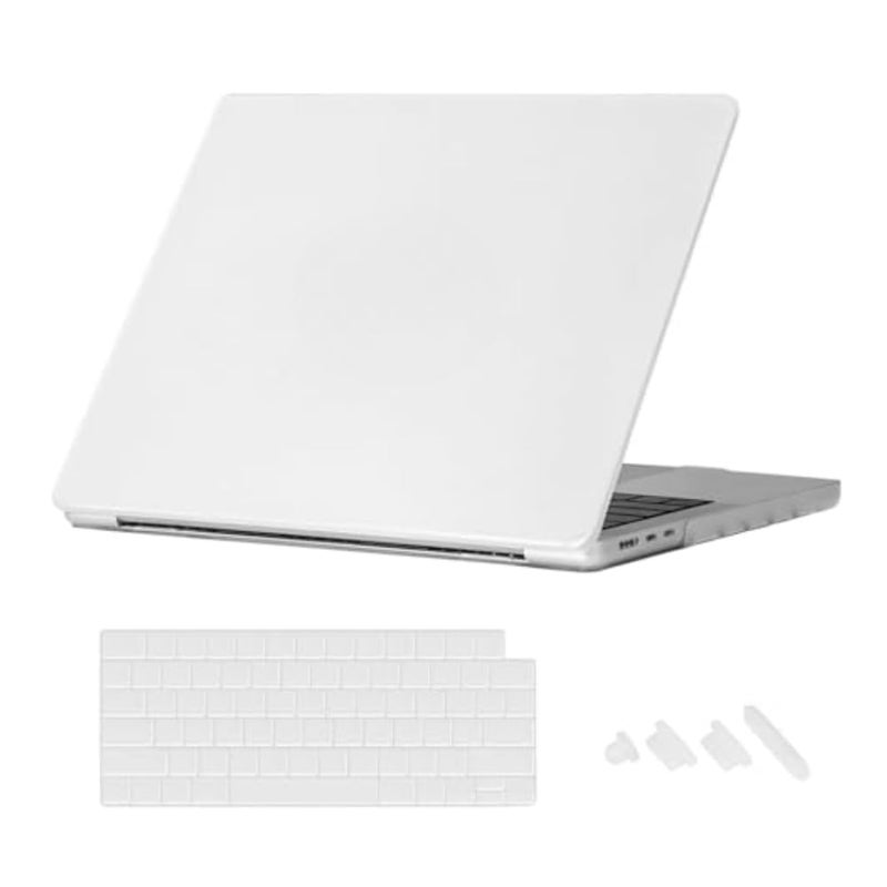 Tech Trendz Case Compatible with MacBook Pro 13 inch M2 A2338 Case A2251 M1 A2289 A2159 A1989 A1706 A1708 2024 2023 2022 2017 with Touch Bar, Hard Shell Cover, Matte White (with Keyguard, Dustplugs) - Image 1