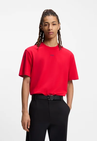 HUGO Relaxed-fit T-shirt in cotton with logo print