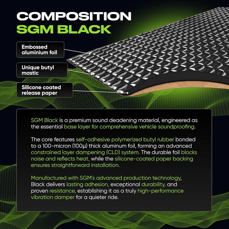 SGM Black Premium Car Sound Deadening Mat - Image 3