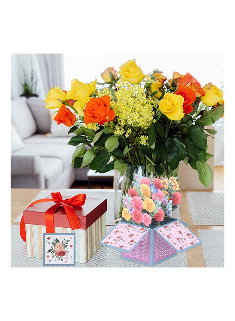 3D Pop-Up Flower Basket Greeting Card, Butterfly Pop-Up Card for Birthdays and Anniversaries, Handmade Flower Bouquet Card, Perfect Gift for Special Occasions. - Image 3