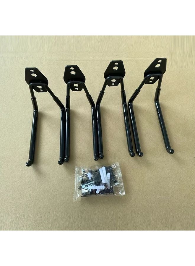 خطافات جاراج حائطية كونية سوداء داكنة متوسطة الحجم ثقيلة الوطأة 4 قطع - Image 1