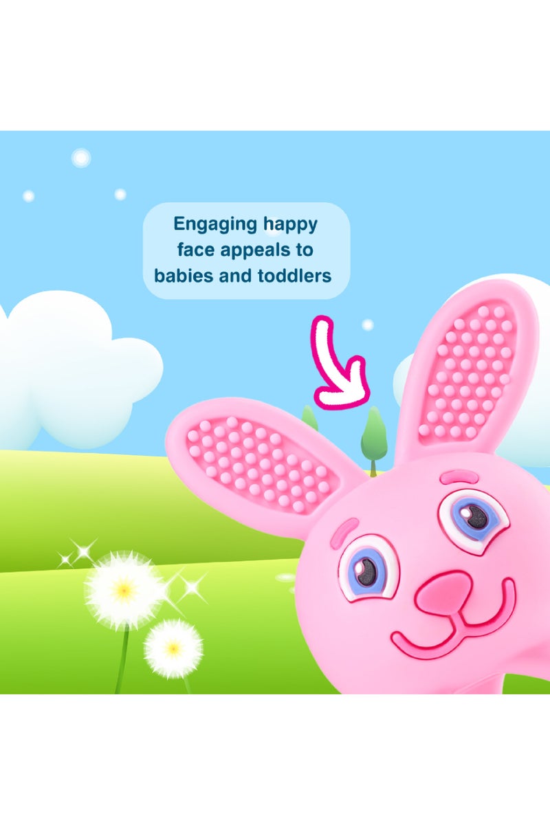 Brush-Baby Bobbie Bunny Infant Teething Toy | Soft Silicone | Hygienic & Dishwasher Safe | 0–3 Years - Image 3