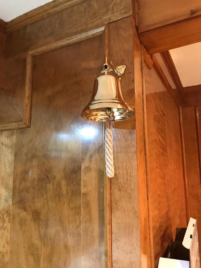 The Metal Magician 5" Solid Brass Bell Quality Marine Wall Mounted Ship Hanging Bell Perfect for Dinner, Indoor, Outdoor, School, Bar, Reception, Last Order & Church by The Metal Magician - Image 4