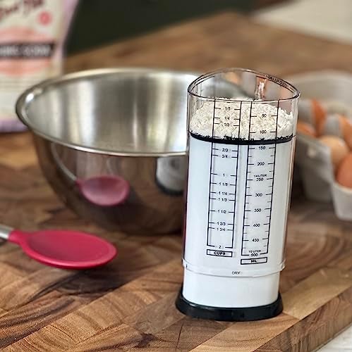 KitchenArt 2 Cup Tri Adjust A-Cup, Easy Pour Measuring Cup, 3.25x3.25x6", Black/White - Image 5