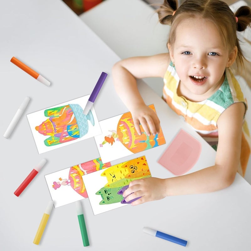 PINKE Scratch Art Kids Paint Kit Colorful Scratches Painting Craft Kit for Girls Boys Scratching Art Postcard Set, Magic Dot Painting Paper for Kids DIY Scratch Paint Set Paper Craft Kits for Child - Image 5