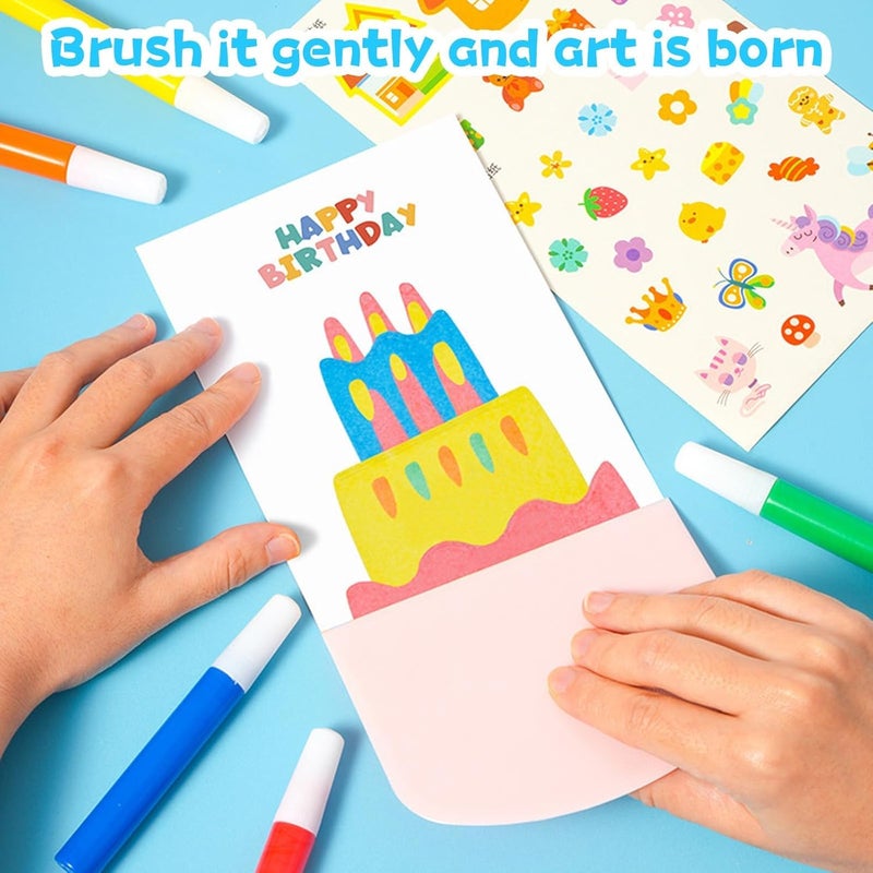 PINKE Scratch Art Kids Paint Kit Colorful Scratches Painting Craft Kit for Girls Boys Scratching Art Postcard Set, Magic Dot Painting Paper for Kids DIY Scratch Paint Set Paper Craft Kits for Child - Image 3