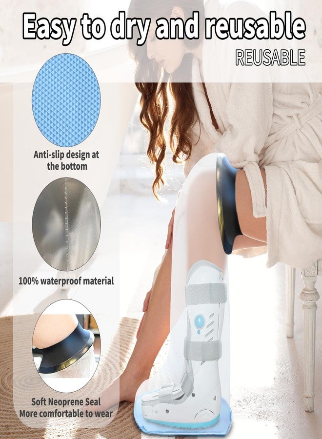 KEEFITT Adult Leg Cast Protector for Shower, KT5103 Waterproof Cast Cover for Shower Lower Leg with Non-Slip Padding Bottom, Watertight Protection to Broken Leg, Foot Ankle, Wound and Burns - Image 2