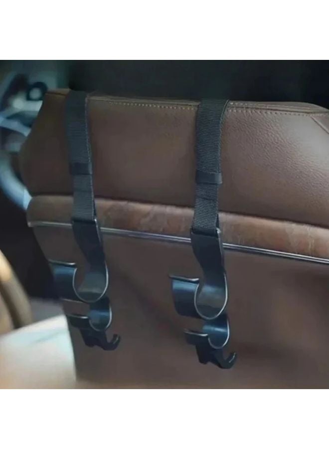 2pcs Black Car Back Seat Hook Headrest Hanging Hook Umbrella Holder Storage Organizer - Image 3
