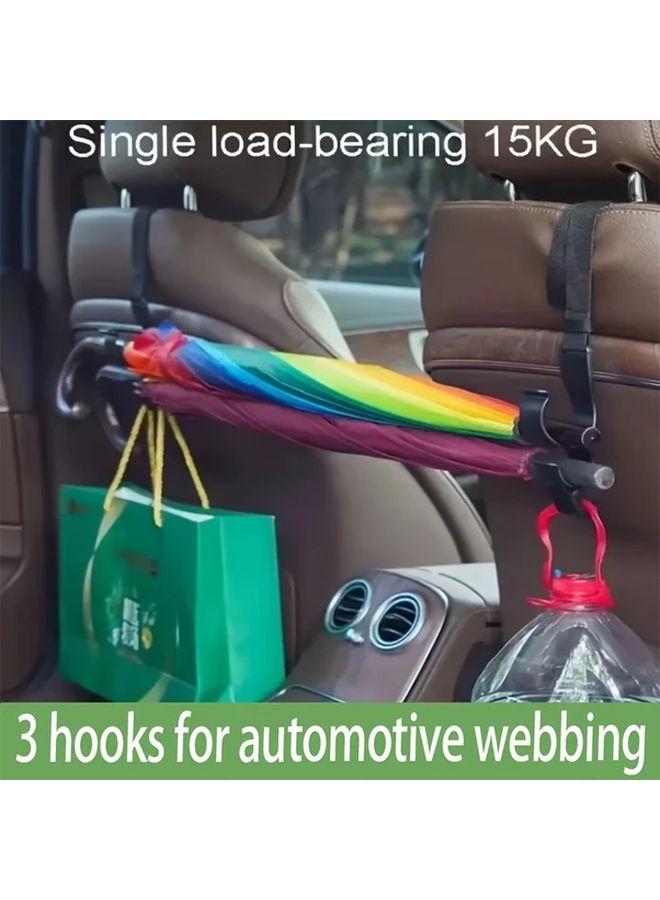 2pcs Black Car Back Seat Hook Headrest Hanging Hook Umbrella Holder Storage Organizer - Image 4