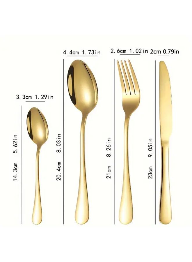Golden 1010 Series Stainless Steel Cutlery Set In Wooden Box Gift Box - Image 3