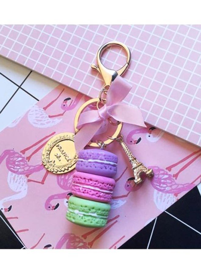 NIBEMINENT Lovely Macarons Key Chain Tassel Type Ring Bag Car Pendant Pink/Green/Yellow - Image 2
