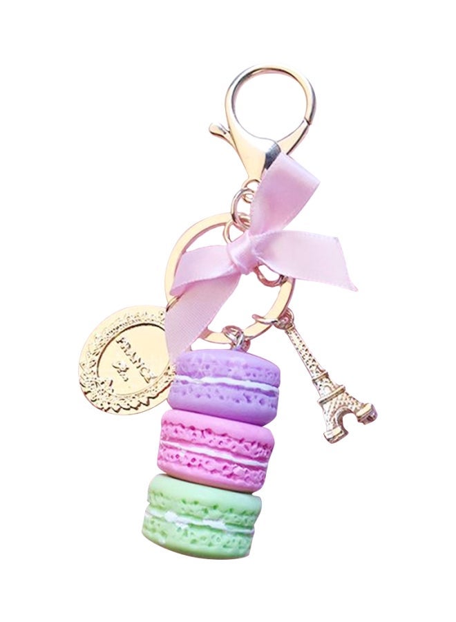 NIBEMINENT Lovely Macarons Key Chain Tassel Type Ring Bag Car Pendant Pink/Green/Yellow - Image 1