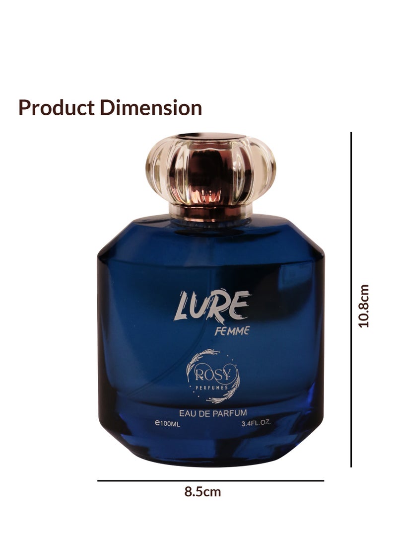 ROSY PERFUMES LURE Women's Perfume 100ML Lovely Modern Floral Fragrance Long-Lasting Scent  Perfect Gift for Her - Image 2