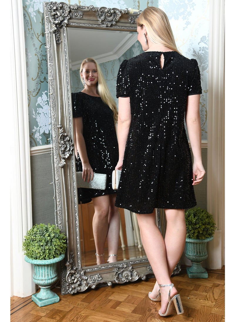 ميلا لندن فستان مزين بالترتر - Image 5