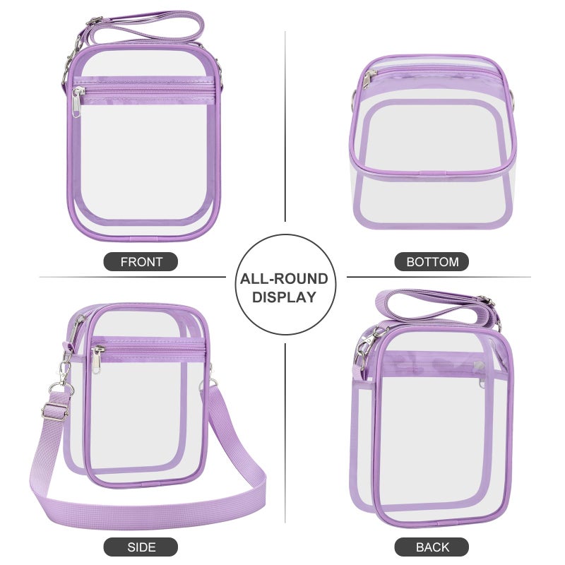 USPECLARE Clear Purse Stadium Transparent Messenger Bag Stadium Approved for Men and Women Clear CrossBody Bag - Image 3