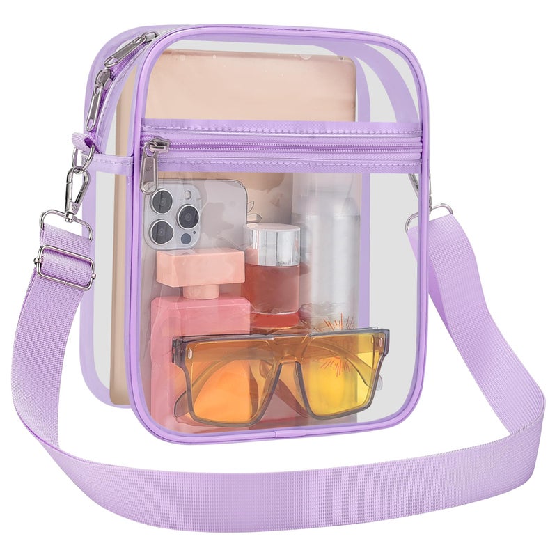 USPECLARE Clear Purse Stadium Transparent Messenger Bag Stadium Approved for Men and Women Clear CrossBody Bag - Image 1
