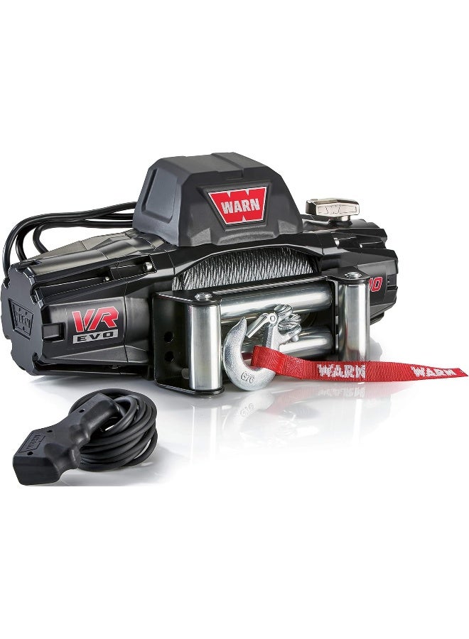 WARN ونش وارن VR إيفو 10، 10,000 رطل مع حبل فولاذي وجهاز تحكم عن بعد لاسلكي، 12 فولت - Image 2