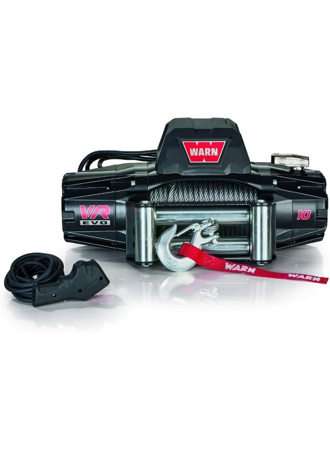 WARN ونش وارن VR إيفو 10، 10,000 رطل مع حبل فولاذي وجهاز تحكم عن بعد لاسلكي، 12 فولت - Image 4