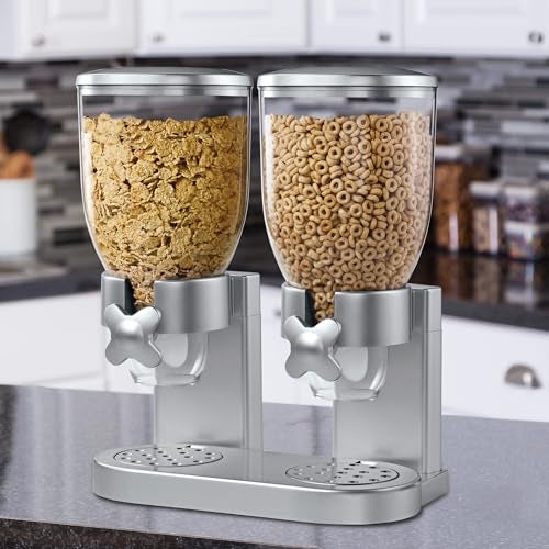 Honey Can Do Zevro /GAT202 Indispensable Dry Food Dispenser, Dual Control, Silver - Image 4