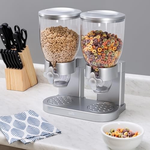 Honey Can Do Zevro /GAT202 Indispensable Dry Food Dispenser, Dual Control, Silver - Image 2
