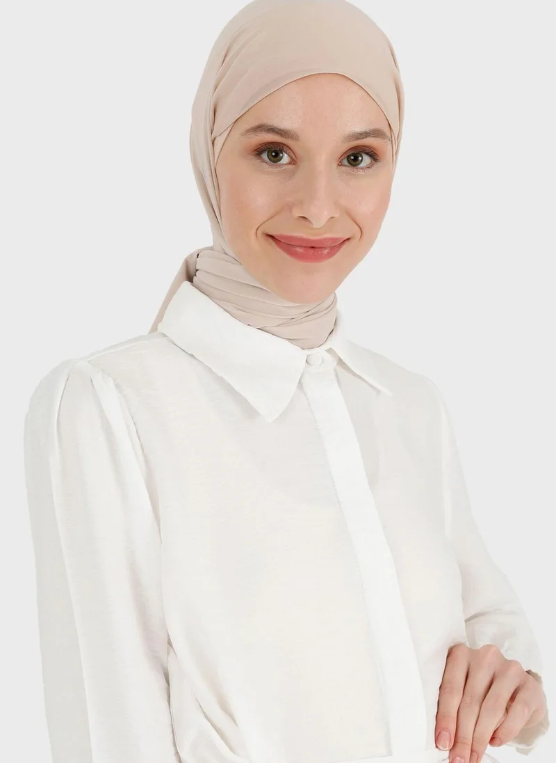 Refka by modanisa Belt Detail Longline Tunic