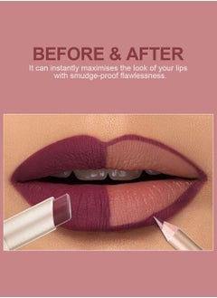 Ushas 3 Pcs Lip Liner & Lipstick Set, Long-Lasting Matte Waterproof Lip Liner and Lipstick Combo With Pink Lip Brush, Lips Makeup Gift Kit for Women#2  - Image 5