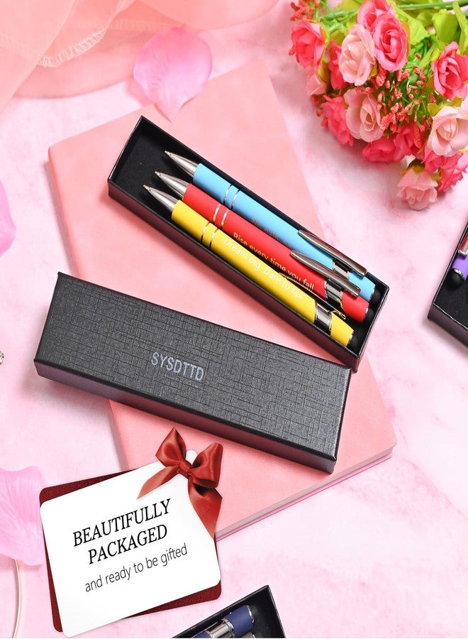 SYSDTTD 3-Pack 2-in-1 Stylus Pen Metal with Black Ink Pens (1.0mm) and Inspirational Phrases - Gift Set in Red, Yellow, Blue - Image 3
