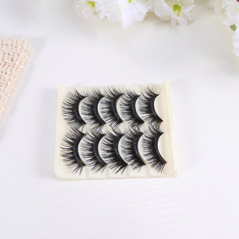 10 Pairs Exaggerated Fake Eyelashes High-grade Fiber Eyelashes Thick Artificial Lashes Women Makeup Eyelashes Black - Image 1