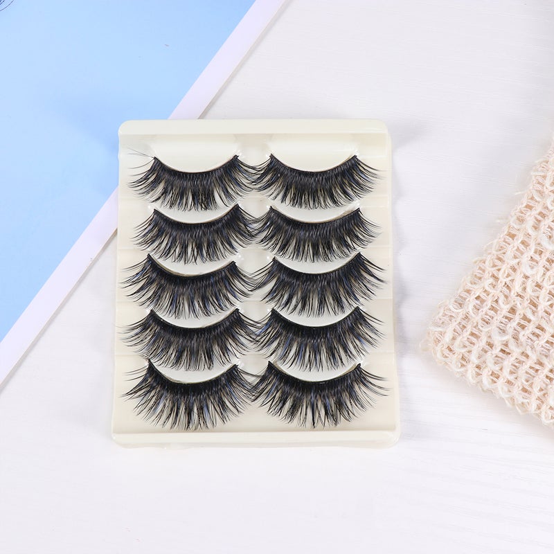 10 Pairs Exaggerated Fake Eyelashes High-grade Fiber Eyelashes Thick Artificial Lashes Women Makeup Eyelashes Black - Image 4