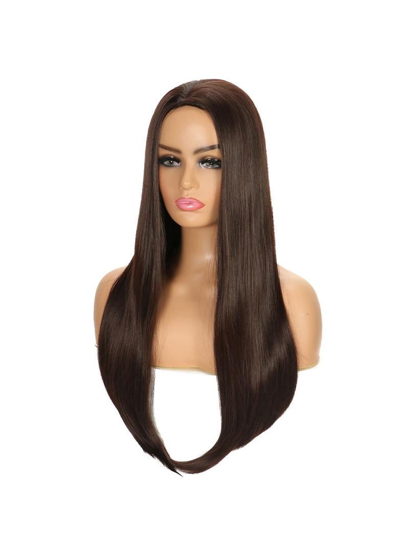 شعر مستعار طويل مستقيم شعر مستعار شعر بني - Image 3