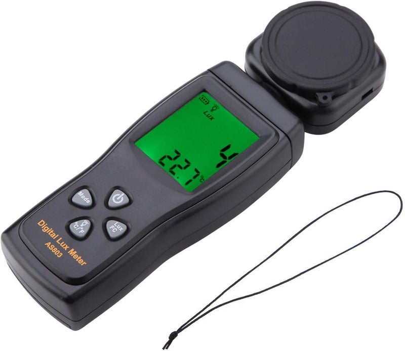 woobles AS803 Digital Lux Light Meter Mini LCD Display Digital Luxmeter Light Meter -10~50℃ Temperature Range 1-200,000 Measuring Range Lux Light Tools - Image 1