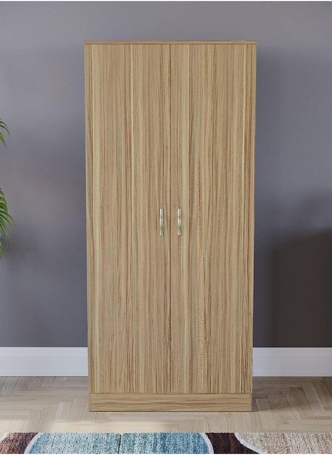 KARNAK - Karnak 2 Door Wardrobe, White Shelf & Hanging Rail Wooden Bedroom Engineered Wood Storage Furniture sonoma oak - Image 1