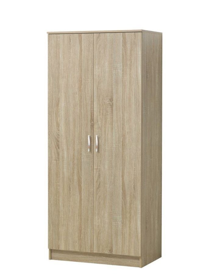 KARNAK - Karnak 2 Door Wardrobe, White Shelf & Hanging Rail Wooden Bedroom Engineered Wood Storage Furniture sonoma oak - Image 1