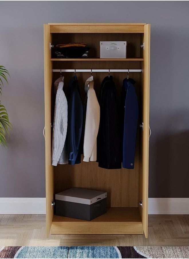 KARNAK - Karnak 2 Door Wardrobe, White Shelf & Hanging Rail Wooden Bedroom Engineered Wood Storage Furniture sonoma oak - Image 1
