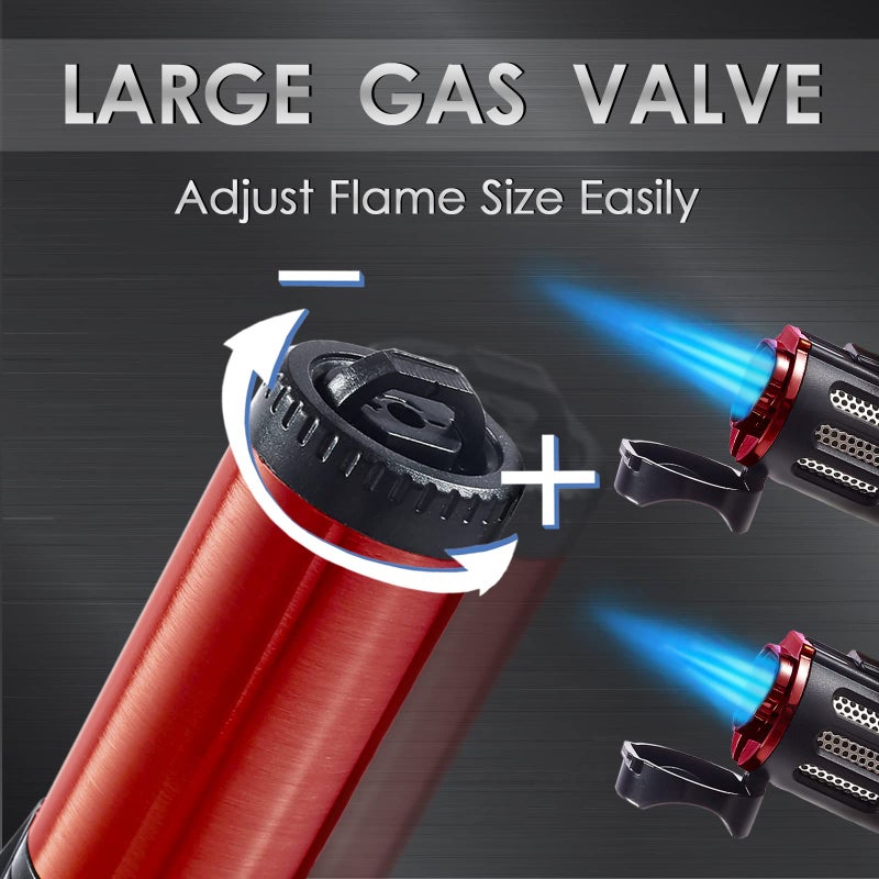 Urgrette 4 Pack Torch Lighter Triple 3 Jet Flame Refillable Butane Lighter Windproof Adjustable Portable Lighter (Butane Not Included) - Image 4