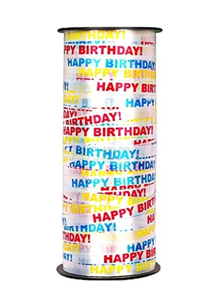 Highland Happy Birthday Printed Curling Ribbon For Balloon Decoration and Gift Wrapping  - Image 1