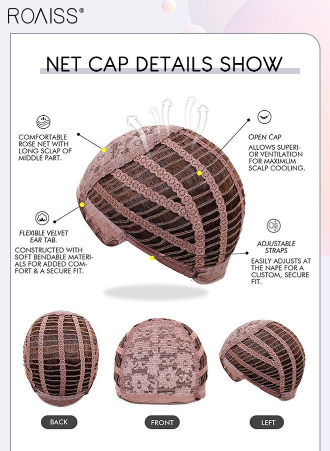 رويس شعر مستعار طويل مستقيم مع شعر ناصية للنساء، باروكة شعر مستعار صناعي طبيعي ناعم ومقاوم للحرارة لحفلات الزفاف وحفلات التنكرية والارتداء اليومي، بني، 60 سم (24 بوصة) - Image 5
