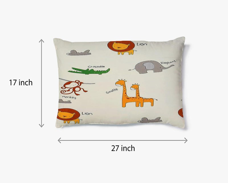 Filymore Kids Animal Single Bedsheet Cartoon Bedcover 240 TC Microfiber Kid Bedspread for Single Size Bed (Size 90 X 60 Inches) 1 Bedsheet with 1 Pillow Cover for Kids Room (Color-Cream) - Image 5
