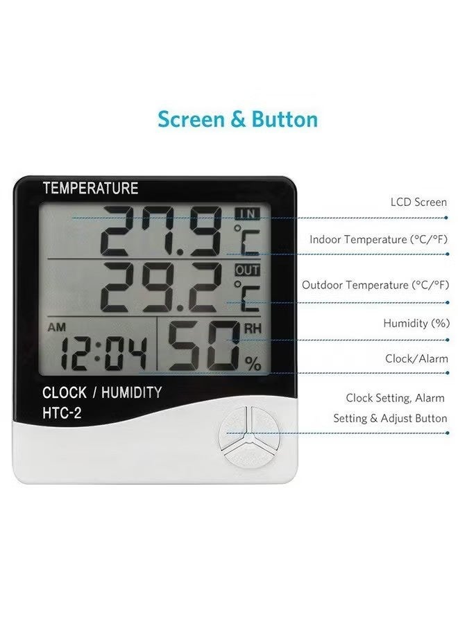 Digital Hygrometer Thermometer, Indoor Thermometer Humidity Monitor, LCD Display, for Home Greenhouse Wine Cellar, Excluding the Battery - Image 2