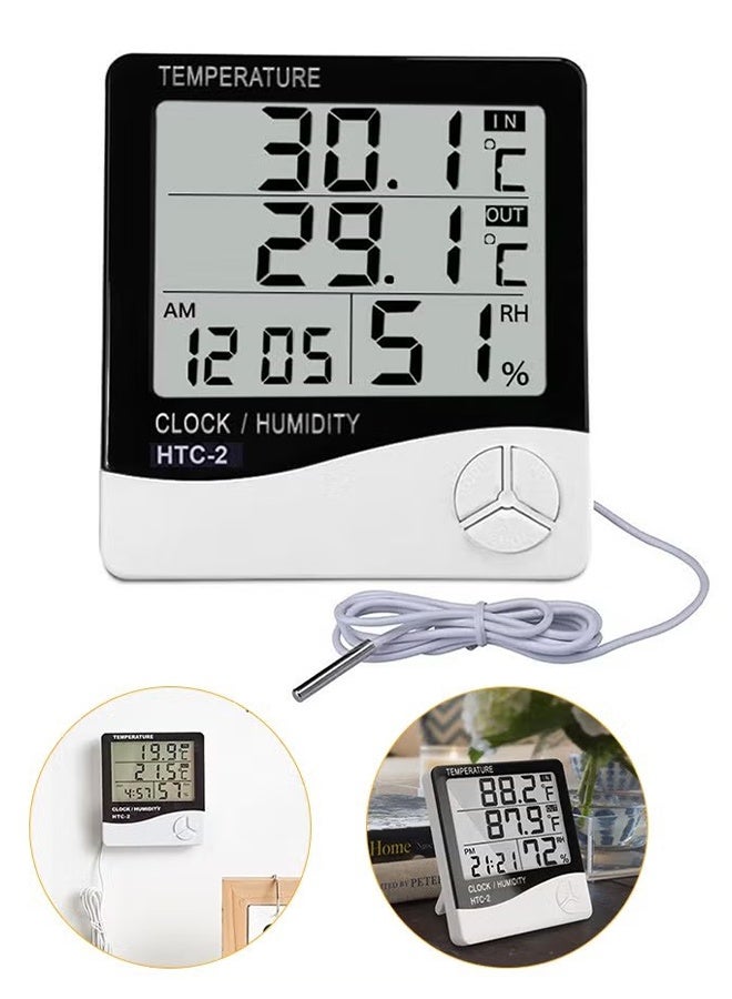 Digital Hygrometer Thermometer, Indoor Thermometer Humidity Monitor, LCD Display, for Home Greenhouse Wine Cellar, Excluding the Battery - Image 1