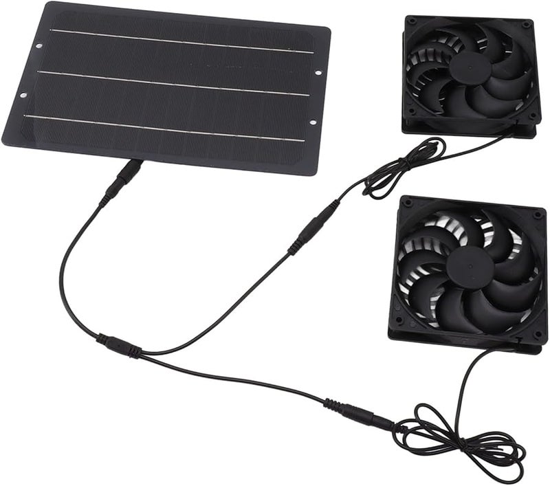 Solar Powered Dual Exhaust Fan Kit Weatherproof for Chicken Coop Greenhouse Shed Ventilation - Image 4