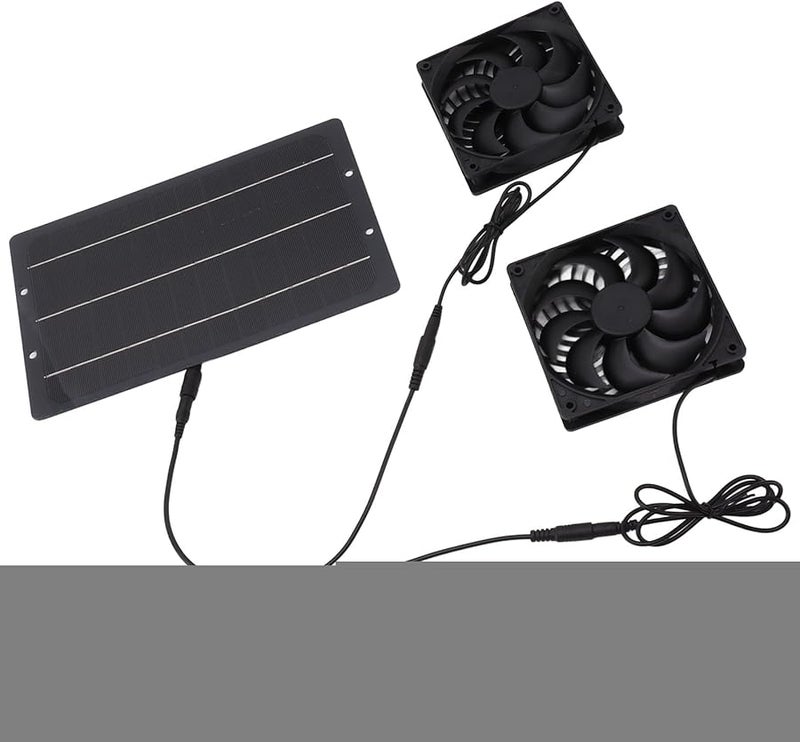 Solar Powered Dual Exhaust Fan Kit Weatherproof for Chicken Coop Greenhouse Shed Ventilation - Image 3