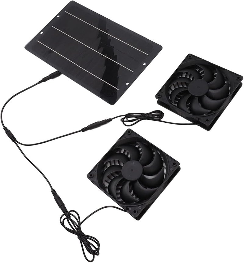 Solar Powered Dual Exhaust Fan Kit Weatherproof for Chicken Coop Greenhouse Shed Ventilation - Image 5
