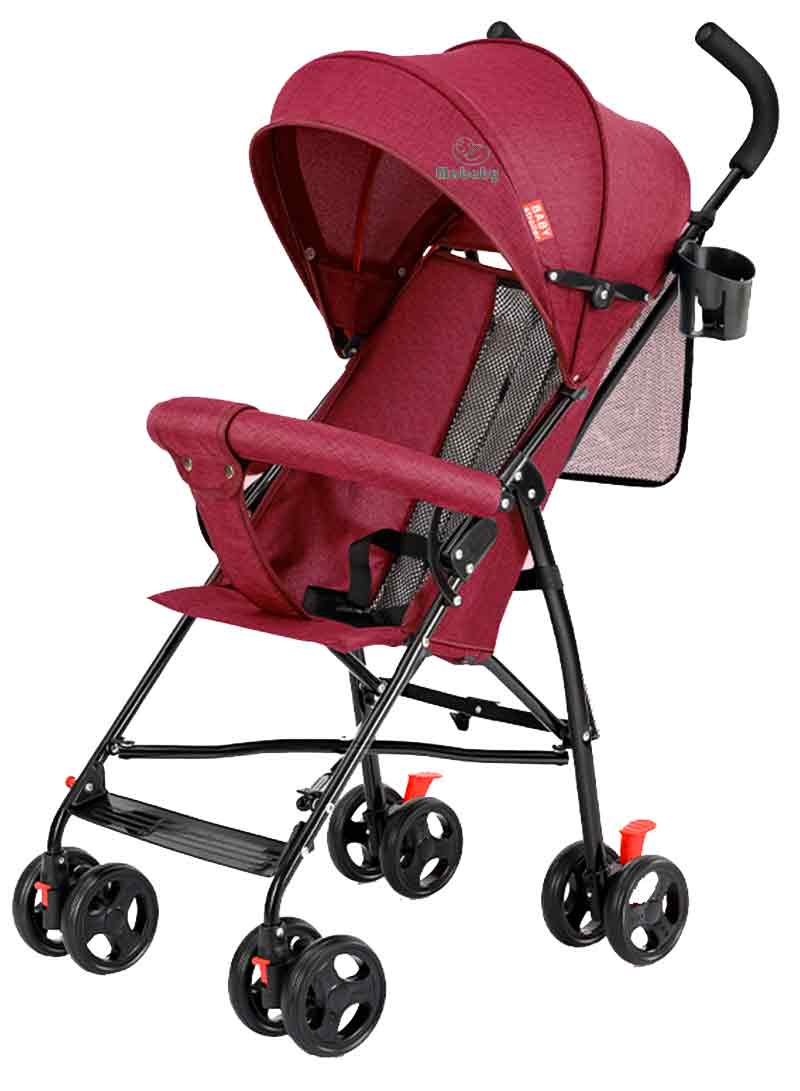 MaBaby Single Baby Stroller-Red - Image 1