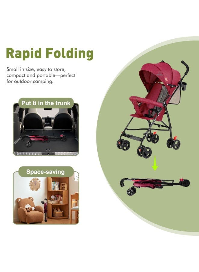 MaBaby Single Baby Stroller-Red - Image 2